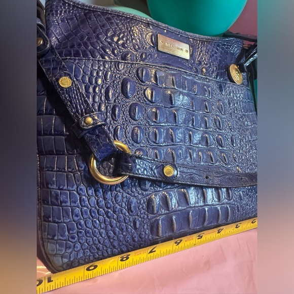 Brahmin Jody Melbourne Blue Croc Embossed Crossbody Bag-EUC - Picture 5 of 12